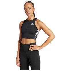 Adidas - Women's Adizero Running Gel Pocket Crop Top - Sports Bra -Bergfreunde adidas womens adizero running gel pocket crop top sports bra detail 2